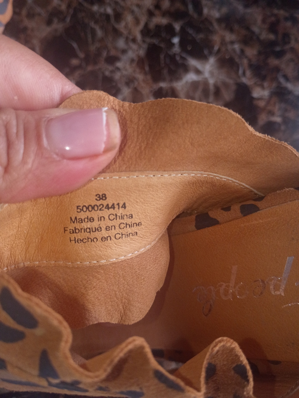 Free People Leopard Ruffle Slide Sandals - Tan & Black - Picture 4 of 7